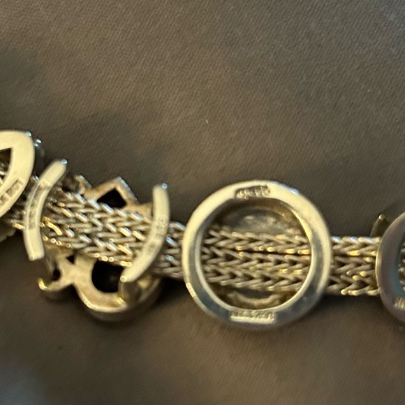 Lori Bonn silver bracelet with purple slides and stoppers - Picture 9 of 9